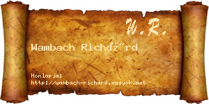 Wambach Richárd névjegykártya